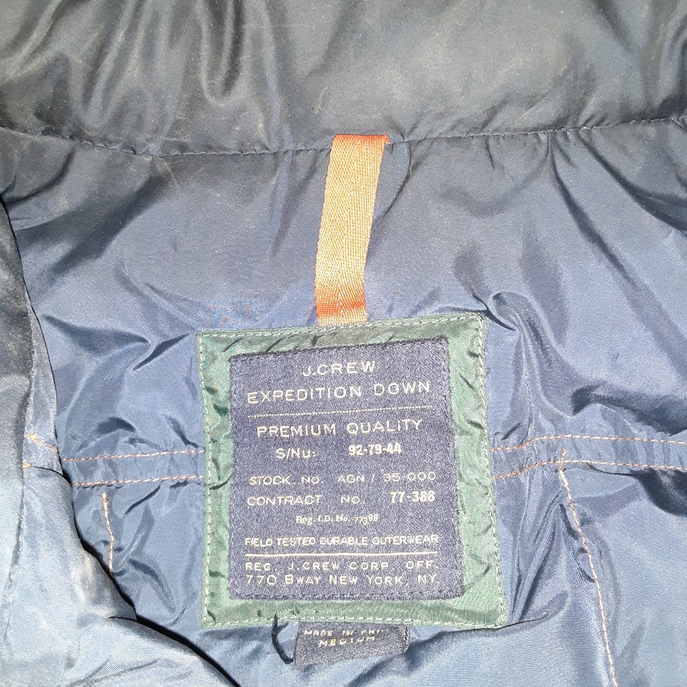 J crew zip up down vest